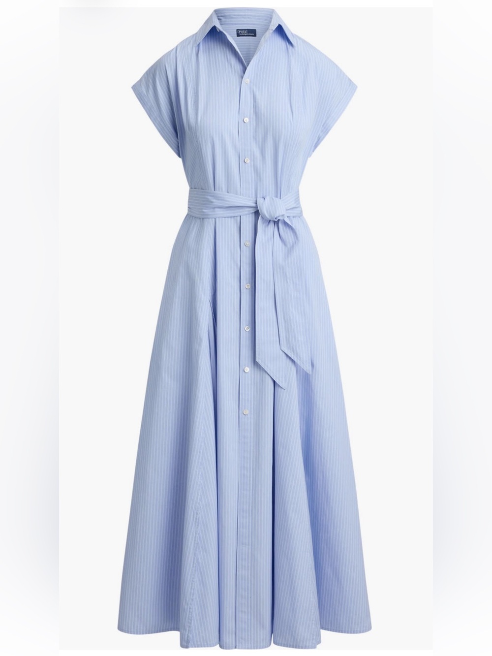 NWOT Polo Ralph Lauren Midi Striped A-Line Shirt Dress - 14